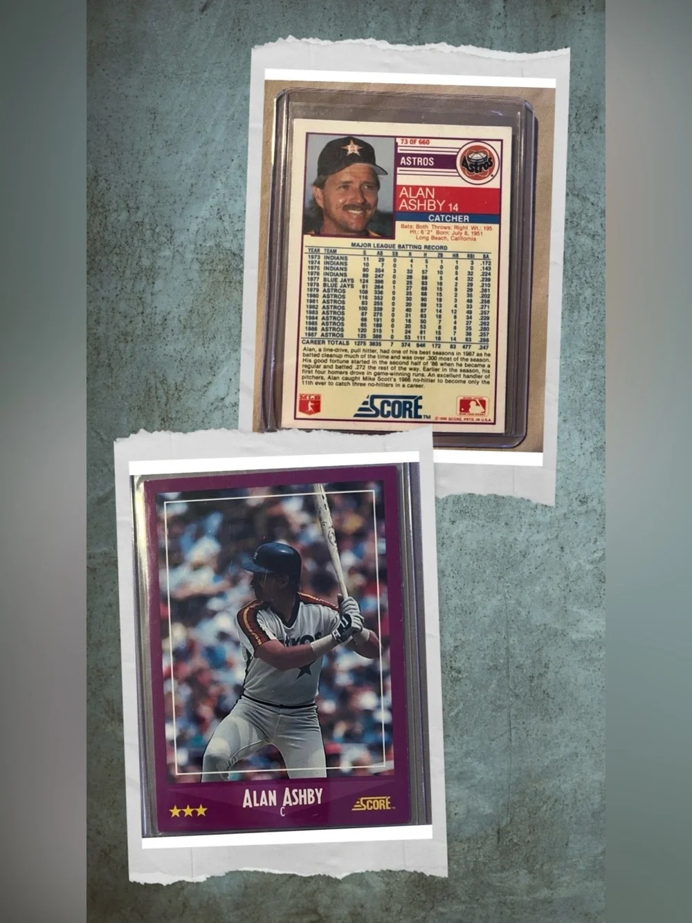 Vintage Houston Astros 1988 Alan Ashby Score #73 MLB Baseball Trading Card